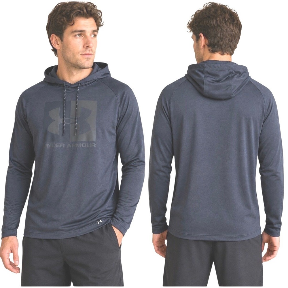 NEW Under Armour Tech Hoodie Mens Medium Black 1331609-001 Logo Performance